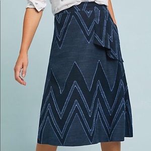 Textured Chevron Midi Skirt